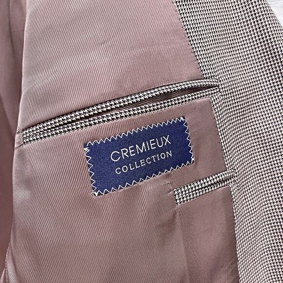 Loro Piana Italy Cremieux Collection Houndstooth Sport Coat Brown Wool Mens 43L - Picture 7 of 9